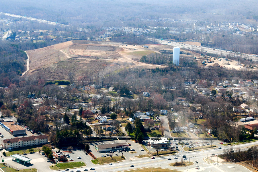 the Potomac Landfill at Dumfries, used for Construction and Demolition Debris, in 2018 before it was converted into a park